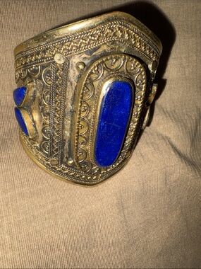 Afghan TRIBAL Stone Big Cuff Bracelet, Tribal